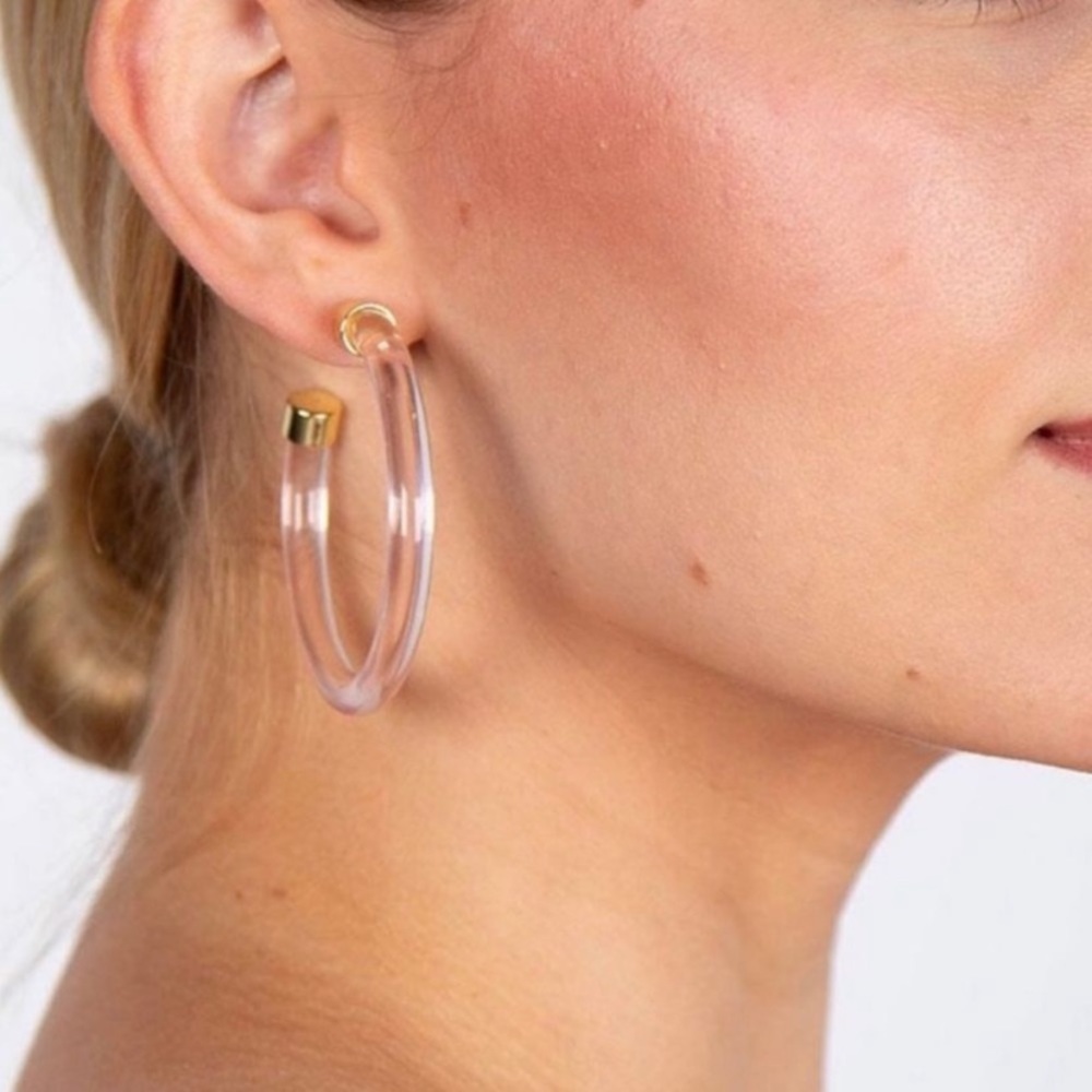 NWT Uncommon James 2nd Avenue Soft Pink Resin Hoop Earringd